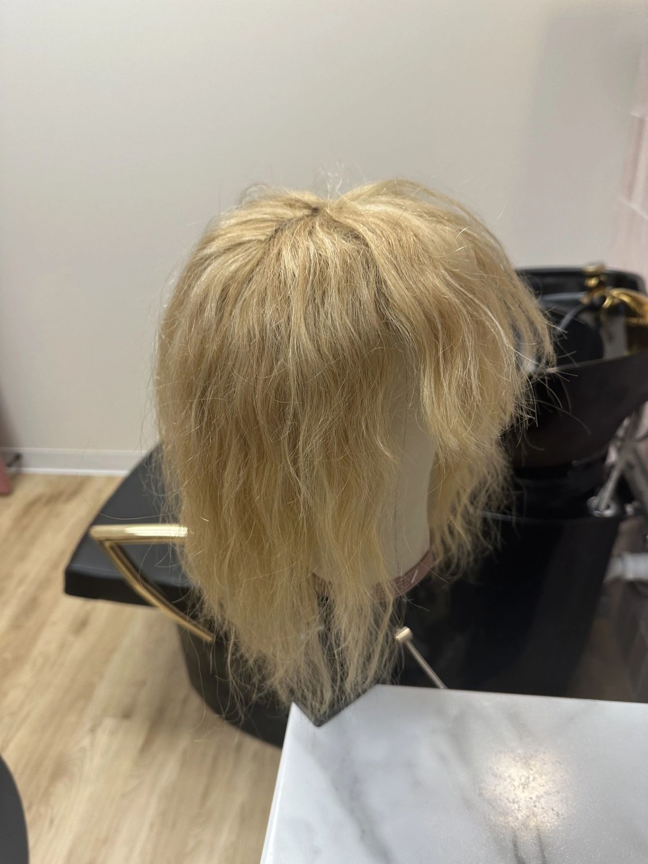 Before — A worn-out topper revived — refreshed, cut and restyled like new.